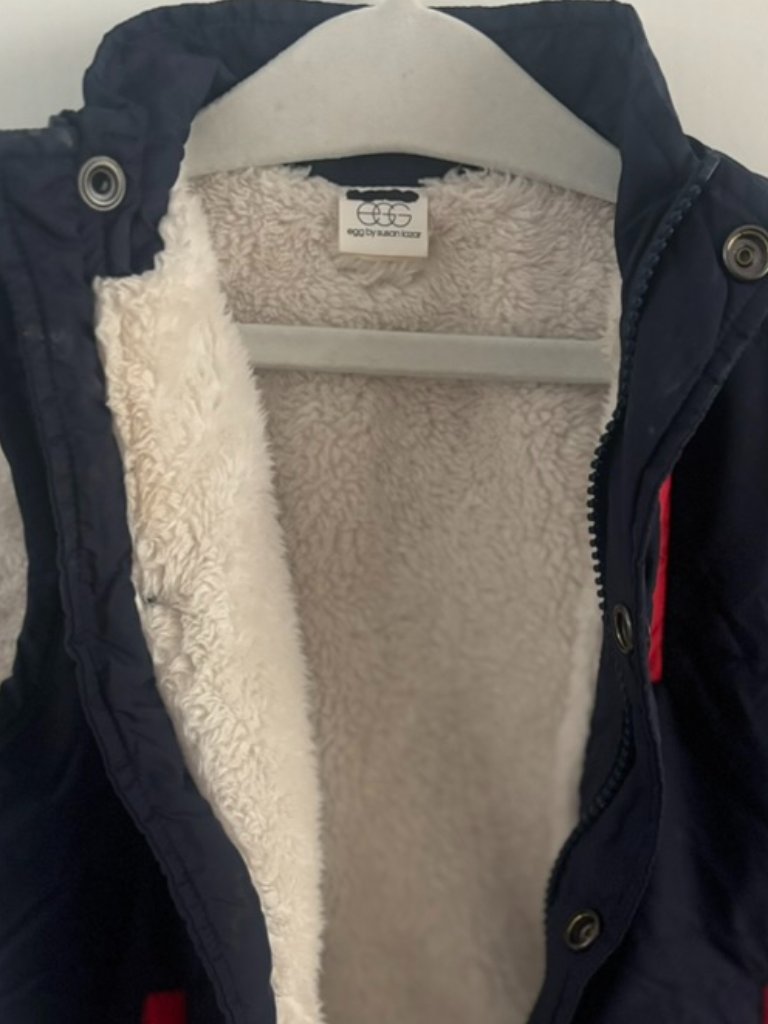 Cosy Navy & Red Boys Vest By Egg Nyc- Size 4t — image 2 of 2